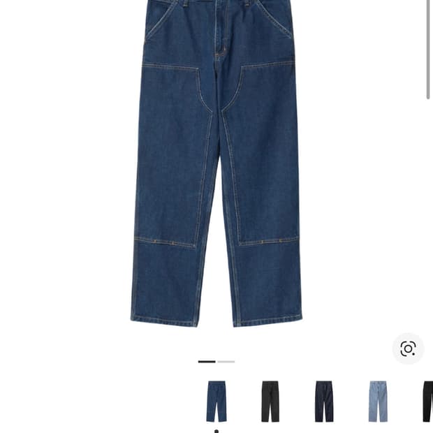 칼하트 WIP 스미스 데님 더블 니 팬츠 블루 스톤 워시드