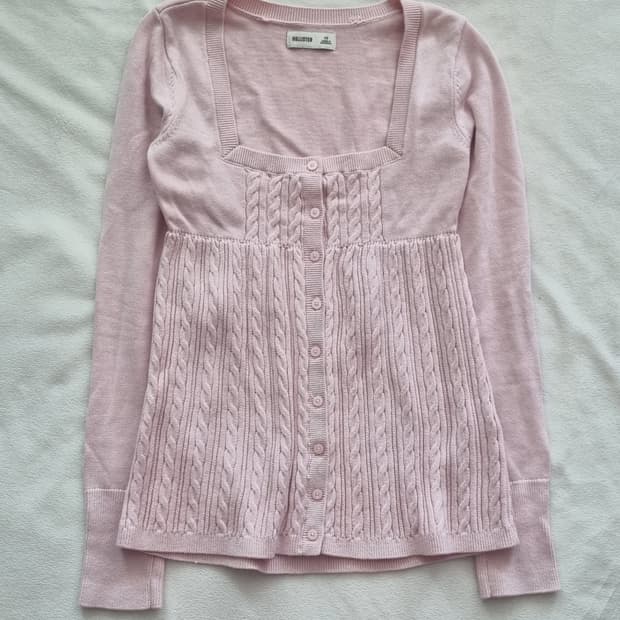 빈티지 홀리스터 갸루 핑크 딸기우유 딱붙핏 탑