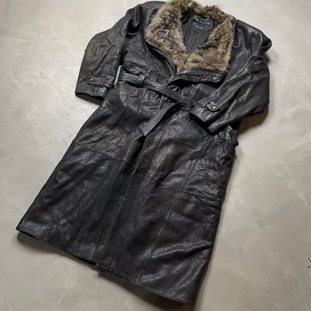 소가죽 무스탕 롱코트 / 2xl 3xl 110 115