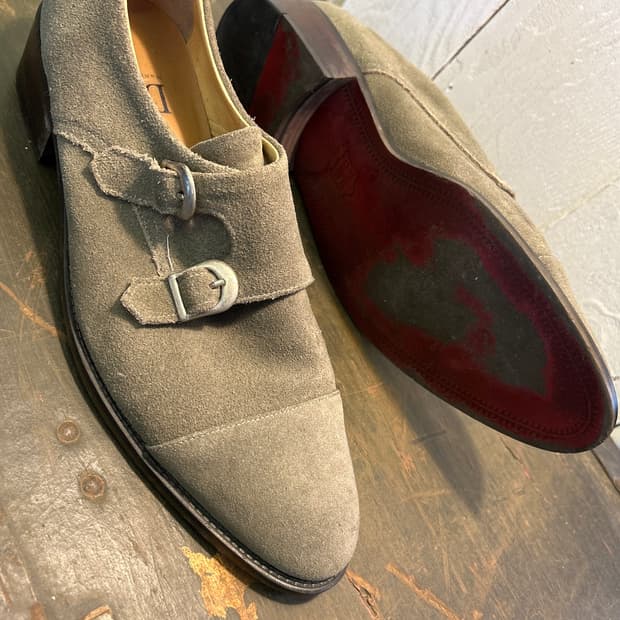 Italy hand made 스웨이드 몽크슈즈
