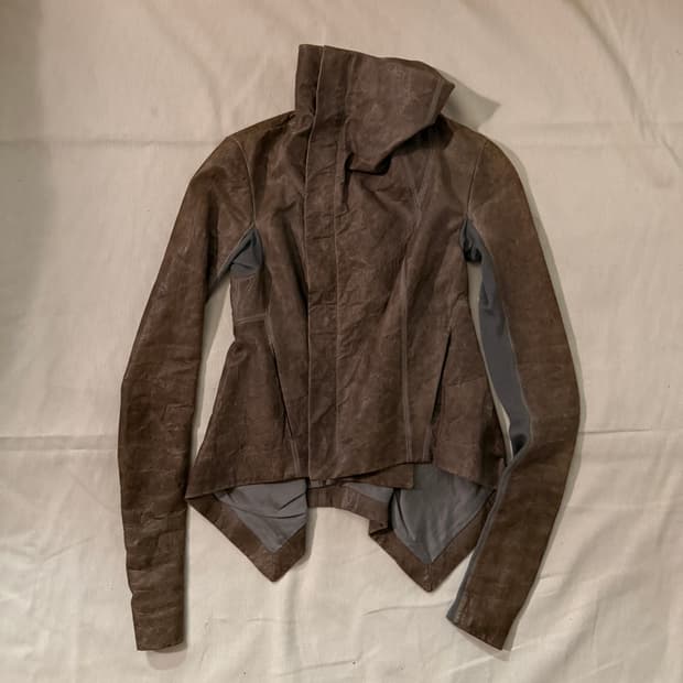 릭오웬스 하이넥 나스카 레더 자켓