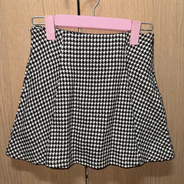 하운드투스 체크 A라인 미니스커트 양지뢰 양산형 러블리 일본빈티지