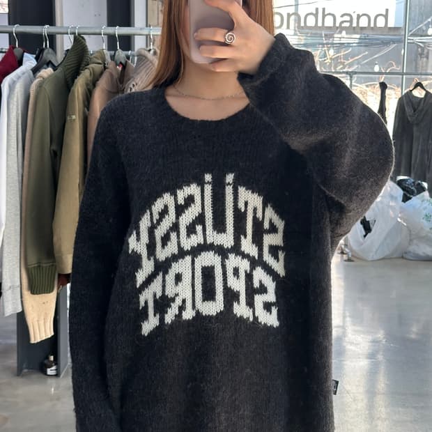 스투시 스포츠 헤어리 니트스웨터 