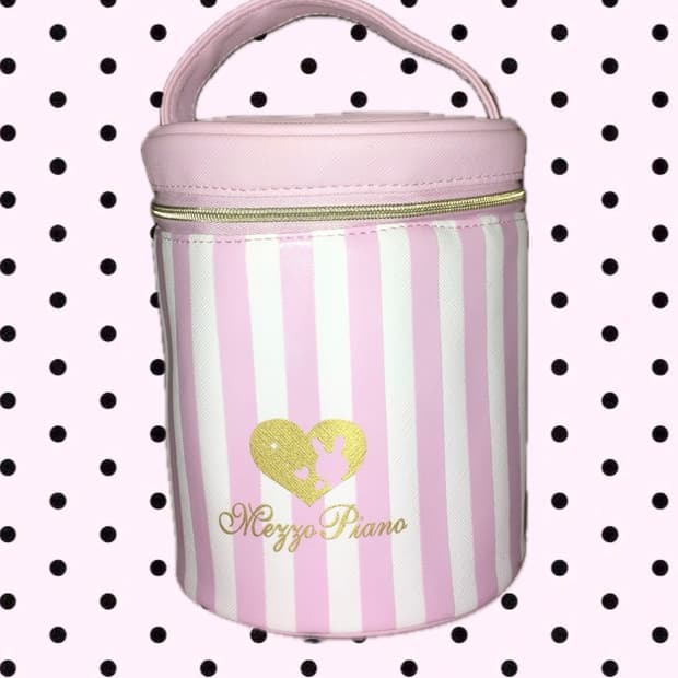 메조피아노 핑크 스트라이프 파우치 히메갸루 오네갸루 조지후쿠