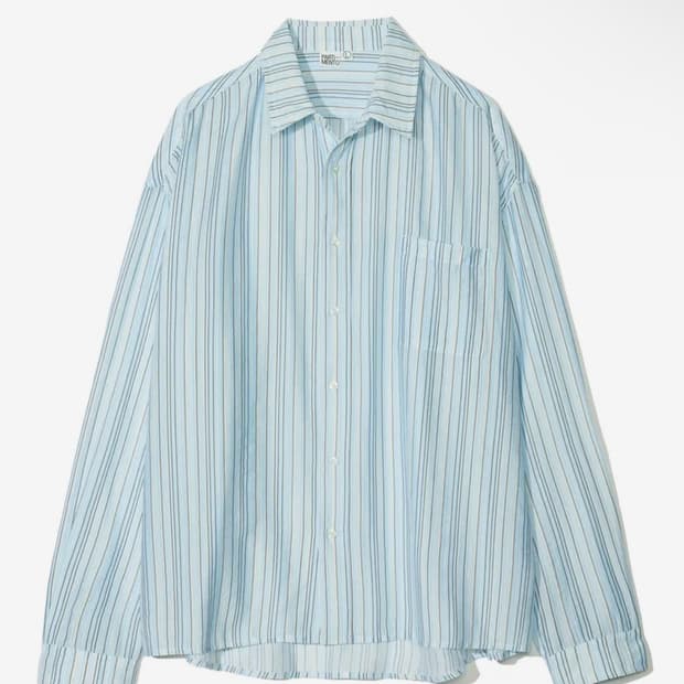 파르티멘토 멀티 스트라이프 셔츠 스카이