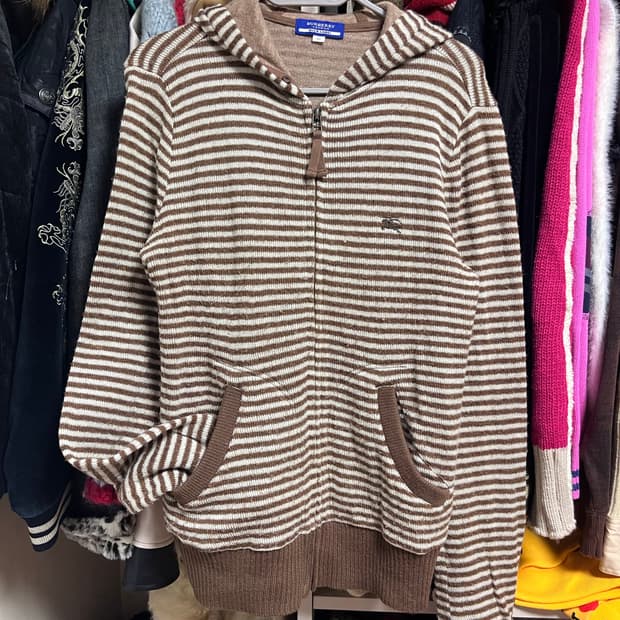 버버리 블루 라벨 달천깔 후드집업