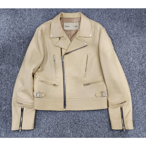 마뗑킴 램스킨 라이더 레더 자켓 양가죽 자켓 M