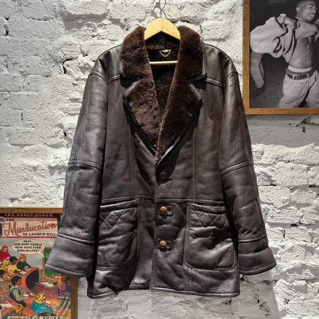 빈티지 양가죽,양털 100% 천연가죽 롱 무스탕