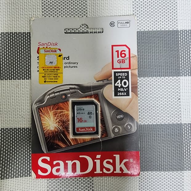 샌디스크 SD 메모리 카드 16GB 새제품 개별판매