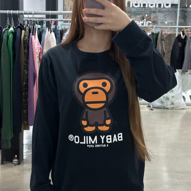 베이프 베이비마일로 롱슬리브긴팔티