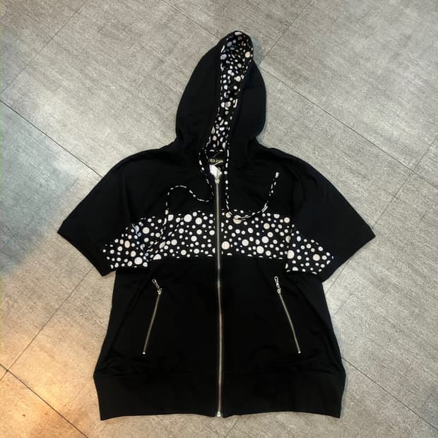 일본빈티지 Goldjapan 올드스쿨아메카지 스트릿 후드반팔집업