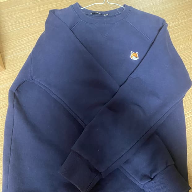 (정품)메종키츠네 폭스 헤드 네이비 맨투맨 M