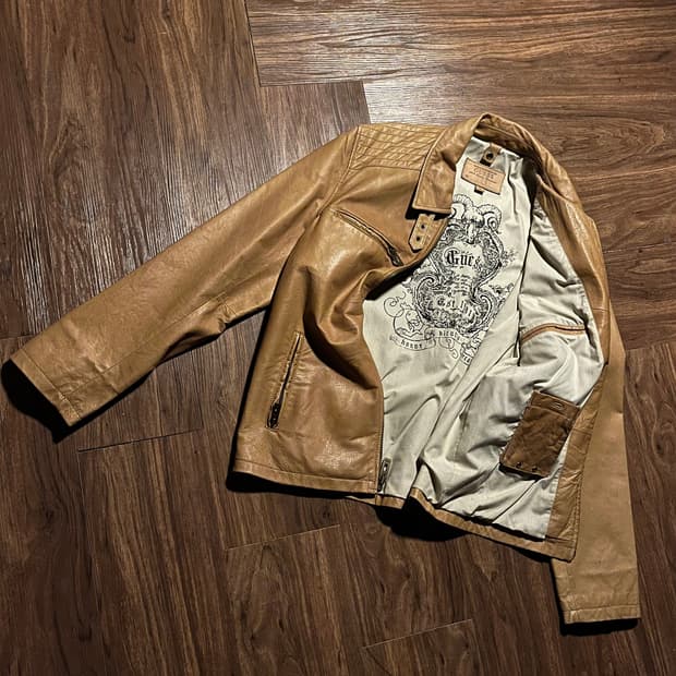 Guess real leather skull jakcet