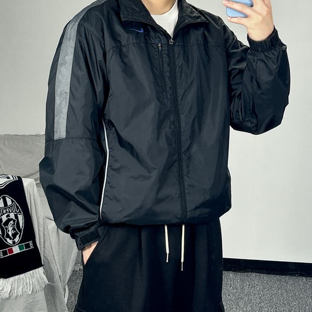 나이키 올드스쿨 블루 스우시 바람막이 자켓 L 