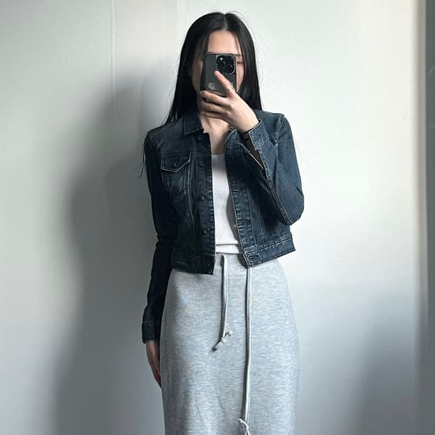 타미힐피거 포켓 워싱 데님 자켓