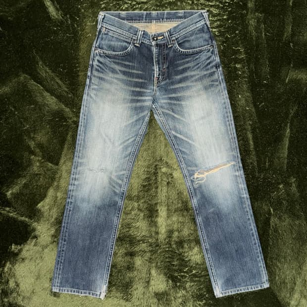 [29] wrangler 랭글러 재팬 레드 바텍 빈티지 워시드 데님 팬츠