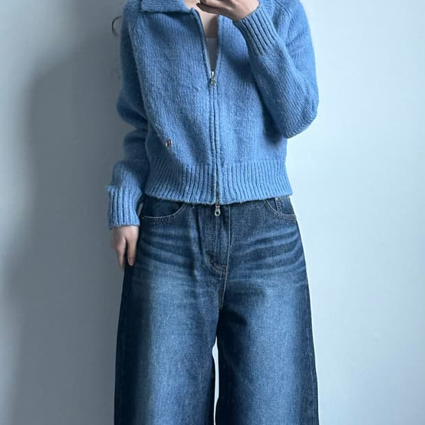 마리떼 프랑소와 저버 헤어리 니트 집업