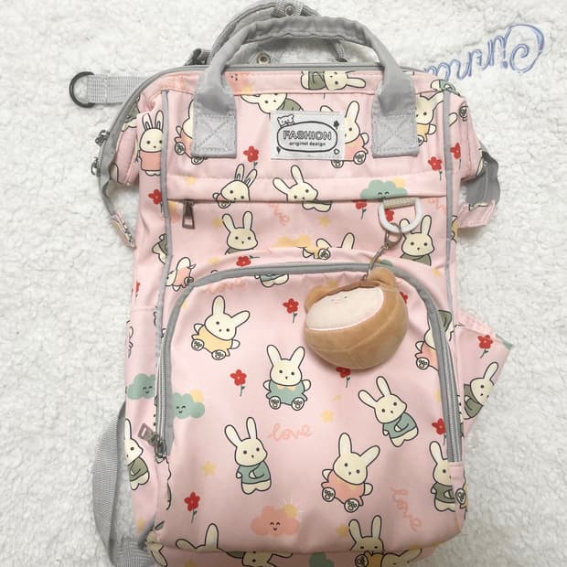 모리걸 빈티지 핑크 토끼 백팩 🐰💗🤍