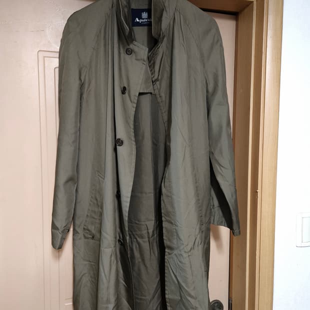 90's아쿠아스큐텀 실크 100 트렌치코트 