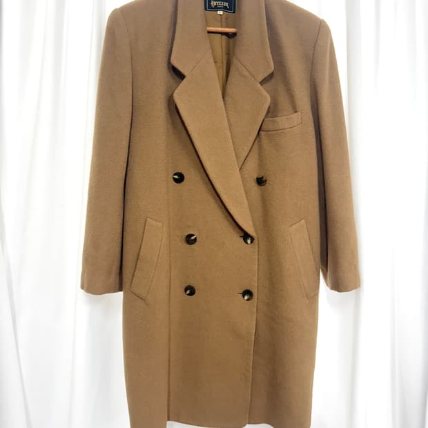 Double button wool coat (camel)