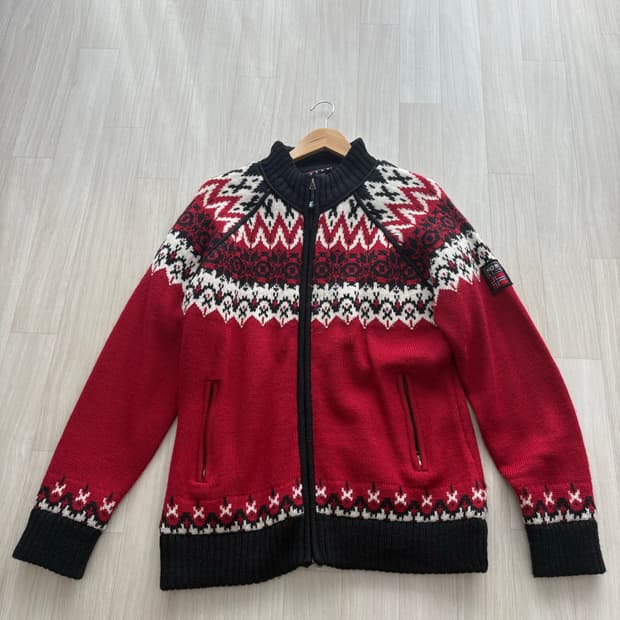 빈티지 노르딕 니트 집업