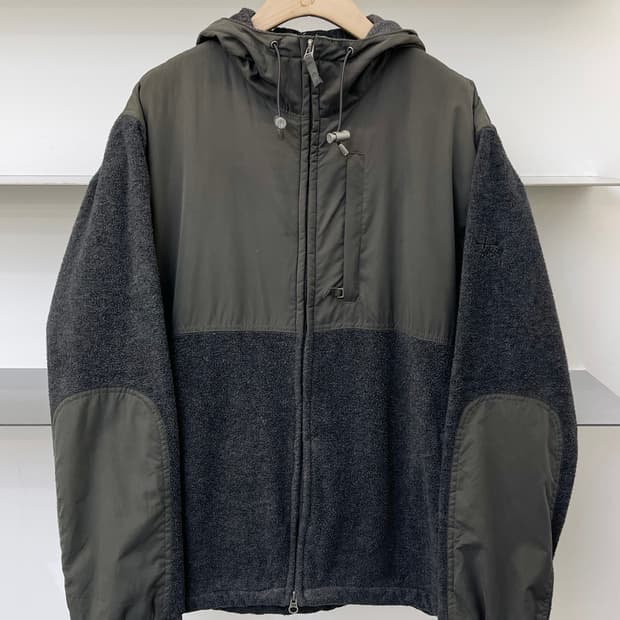 스투시 2000s 스탁 로고 후드 플리스 자켓