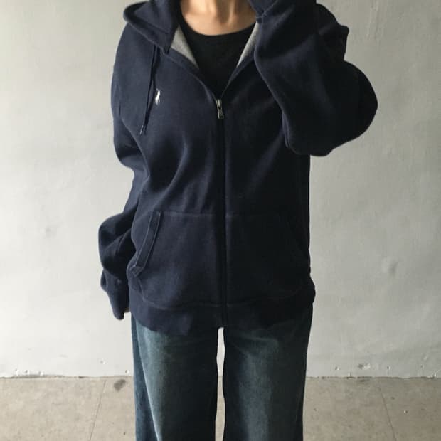 폴로 랄프로렌 로고 후드집업