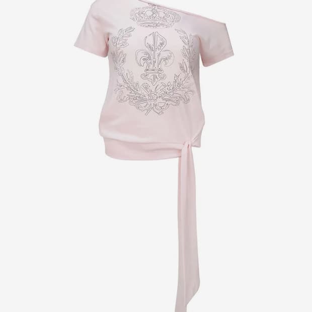 Chateau Shithole Tie Tee Pale Pink