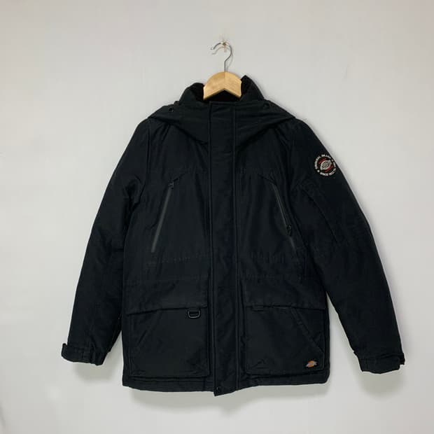 디키즈 후드 패딩 점퍼 블랙 s 빈티지 숏패딩