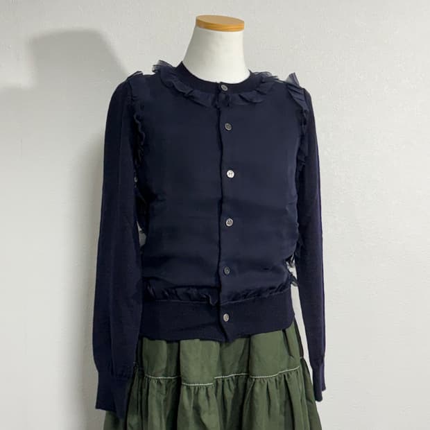 19ss 꼼데가르송 걸 프릴 레이어드 가디건 xs