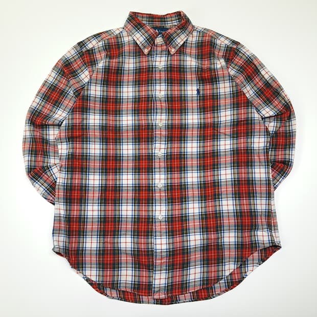CL191 폴로 코튼 클래식핏 레드타탄 체크 셔츠