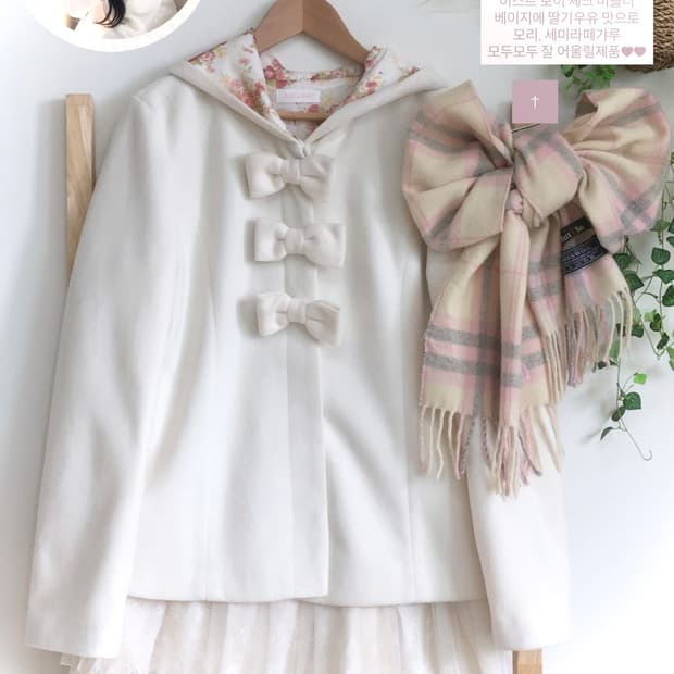 LIZ LISA 리즈리사/ 리본 후드 숏코트 반코트 히메갸루 달천깔 
