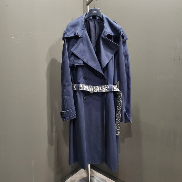 국내3피스)디올 오블리크 벨티드 디스트로이트 오버 코트