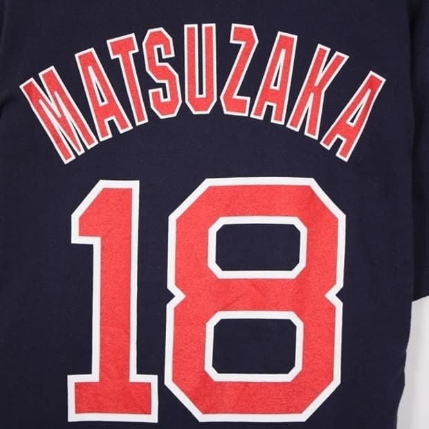 MLB 마제스틱 보스턴레드삭스 플레이어티셔츠 #18 마쓰자카 M