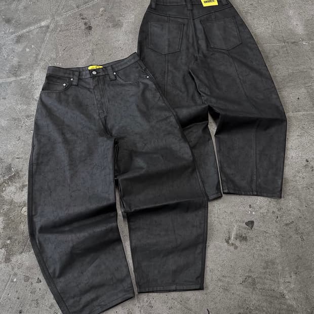 Protect 데님팬츠(wax페이크레더)