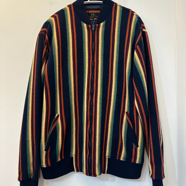 L) 맥그리거 빈티지 세로 스트라이프 니트 집업