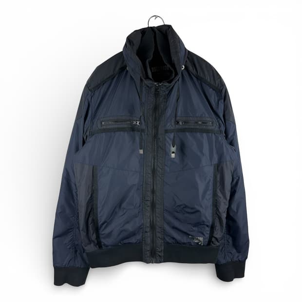XL) 버커루 나일론 후드 바람막이 자켓 네이비