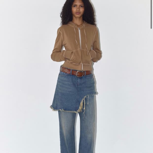 폴리수엠 레이어드팬츠 LAYERED SKIRT DENIM JEAN