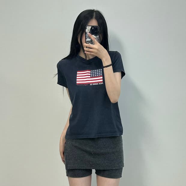 폴로 진스 성조기 네이비 반팔 티셔츠
