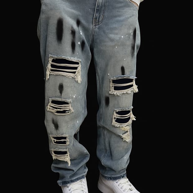 데미지 워싱 청바지 (31-32 추천)