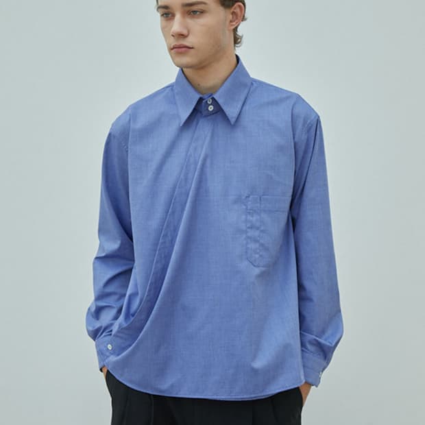 글런든 오블리크 랩 셔츠 블루 급처분