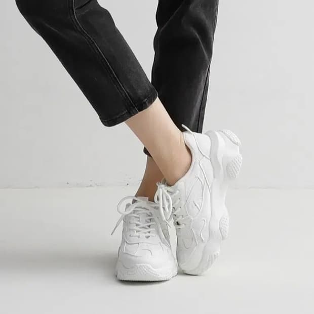 6cm 통굽 스니커즈 250 화이트 흰색 키높이 운동화