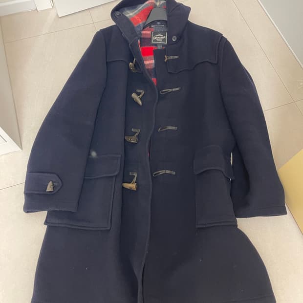 Gloverall 남성 빈티지 네이비 더플코트 eu54 110