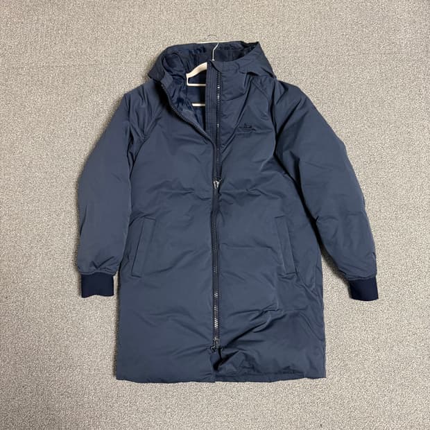 아디다스 파이어버드 롱다운 롱패딩 자켓 네이비 L