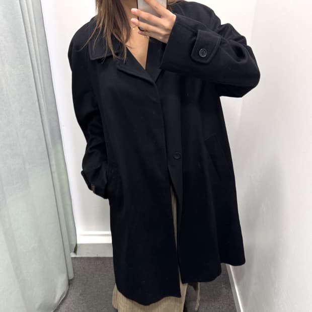 입생로랑 블랙 롱코트