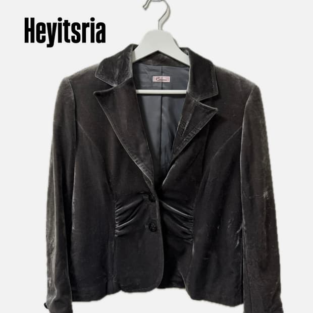 그레이 벨벳 블레이저