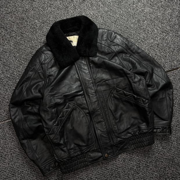 90s 빈티지 아카이브 양가죽 무스탕 봄버 자켓 1933