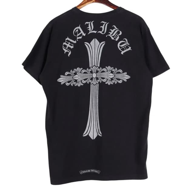 크롬하츠 말리부 플로랄 크로스 반팔 티셔츠 L