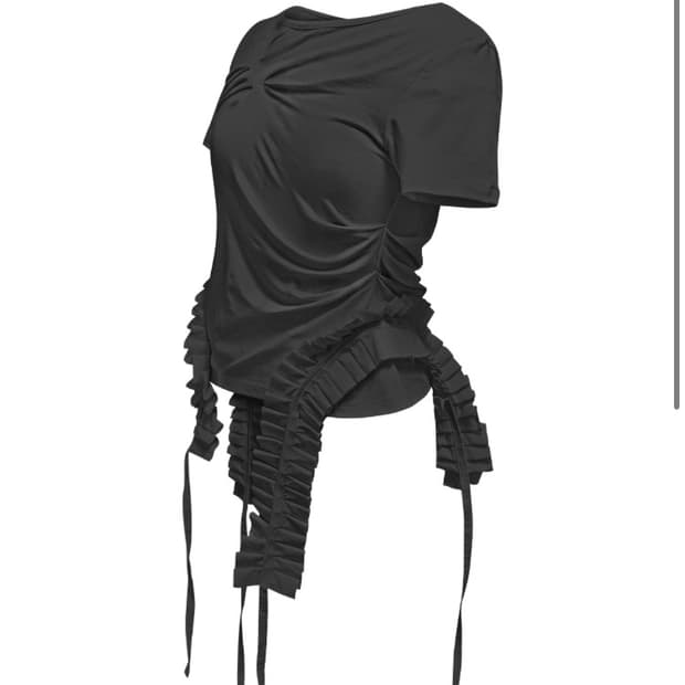 정도 jungdo pleats raive top black