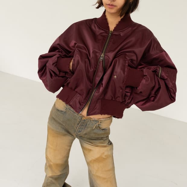 s/e/oDAMAGED MA-1 BOMBER JACKET BURGUNDY